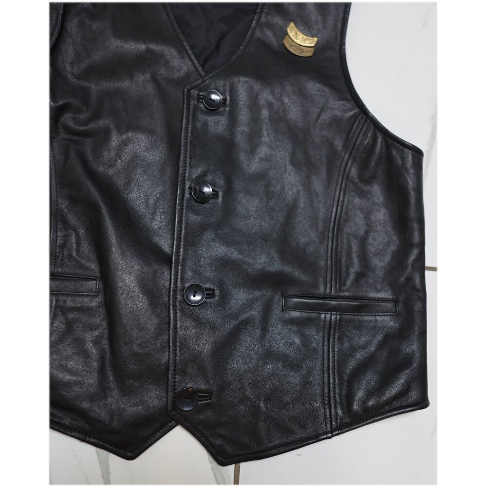 Wilson's Leather Biker Vest size Medium with patches / Pins - Picture 5 of 5